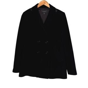 Ann Taylor black wool cashmere double breasted coat size small CAROLYN BESSETTE